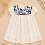 LIBERTY FLORAL BROCADE DRESS NAVY