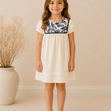 LIBERTY FLORAL BROCADE DRESS NAVY