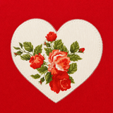 SCARLET RED HAND-STITCHED HEART TOP