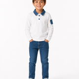 DENIM CONTRAST BOYS POLO