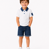 DENIM CONTRAST BOYS POLO