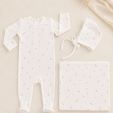 HAND DRAWN HEARTS FOOTIE SET BABY GIRL