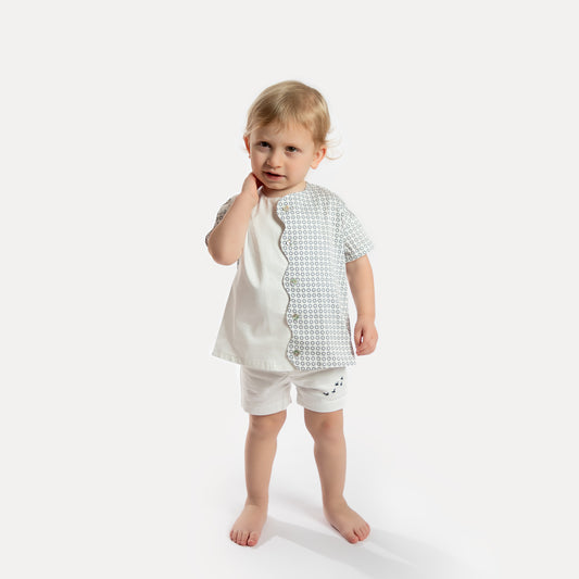 GEOMETRICAL SCALLOPED BOYS SHIRT