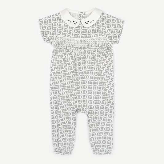 GEOMETRICAL SMOCKED OVERALL TODDLER BOY